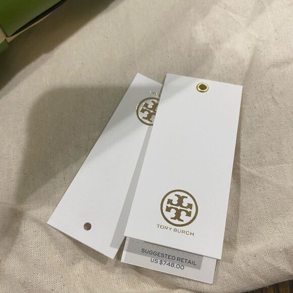 TORY BURCH RARE FLEMING GREEN CREAM PATCHWORK CROSSBODY - Picture 10 of 13